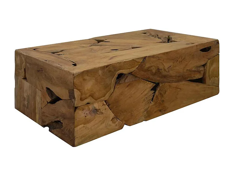 Salontafel 90x50x30 cm Echt teak Bruin