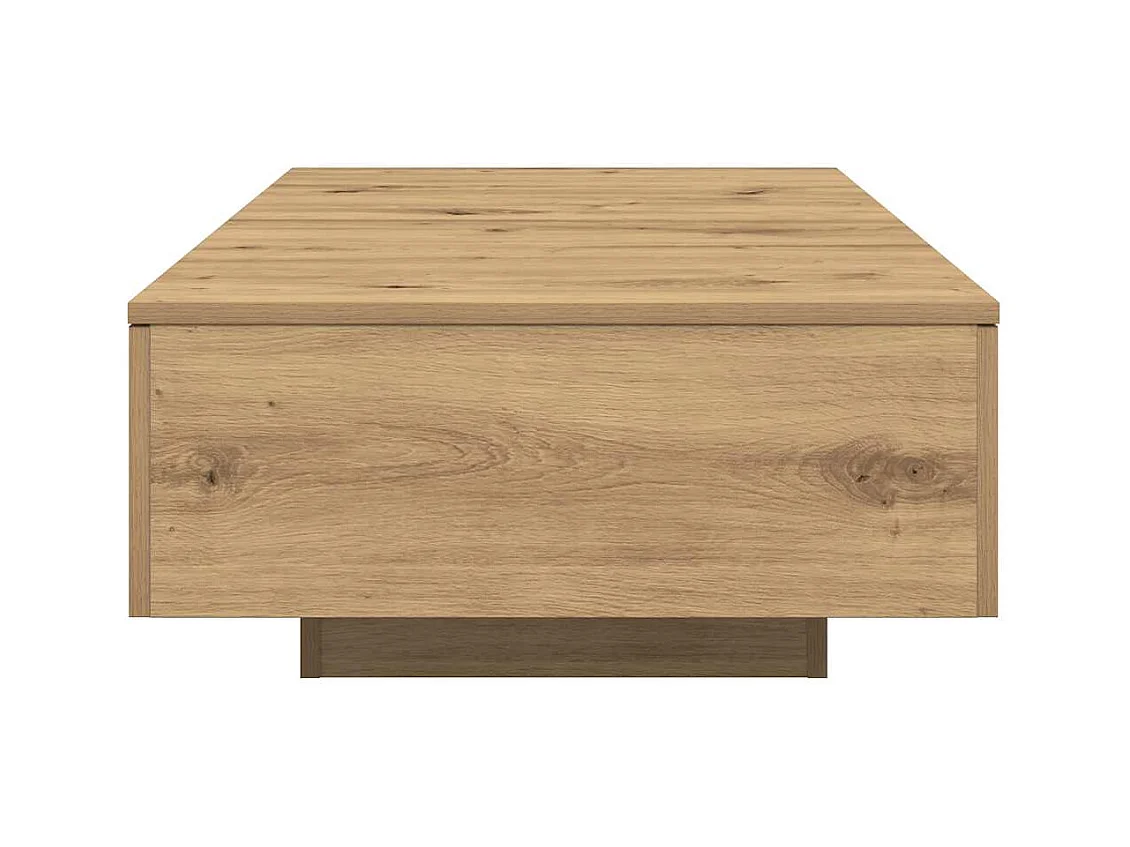 Table basse chêne artisanal 90x60x31 cm bois d'ingénierie