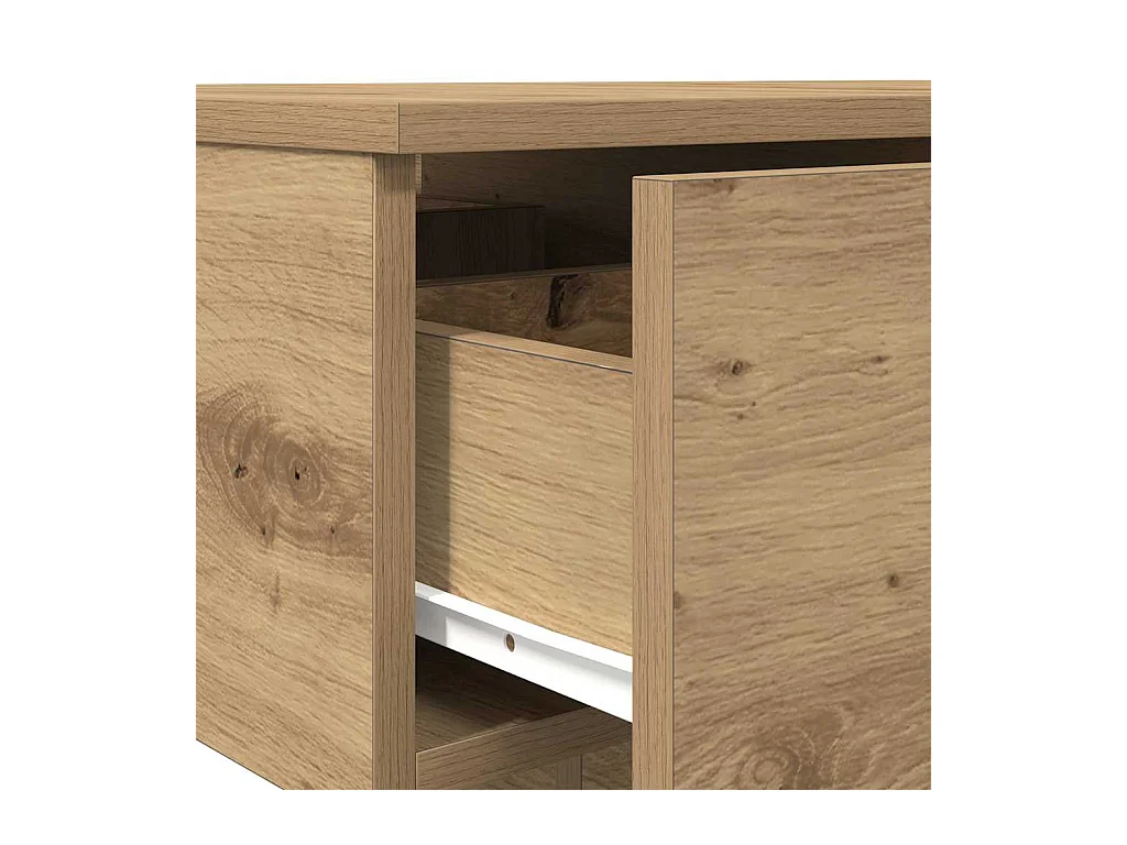 Table basse chêne artisanal 90x60x31 cm bois d'ingénierie