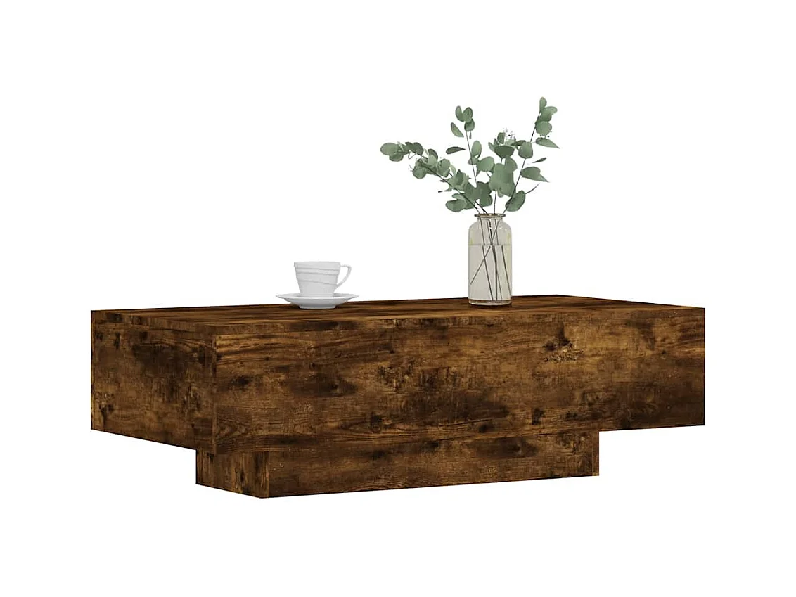 Mesa de centro de roble ahumado 100x49,5x31 cm madera de ingeniería