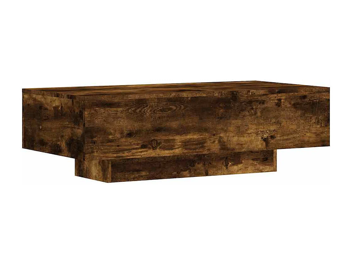 Gerookte eiken salontafel 100x49,5x31 cm bewerkt hout