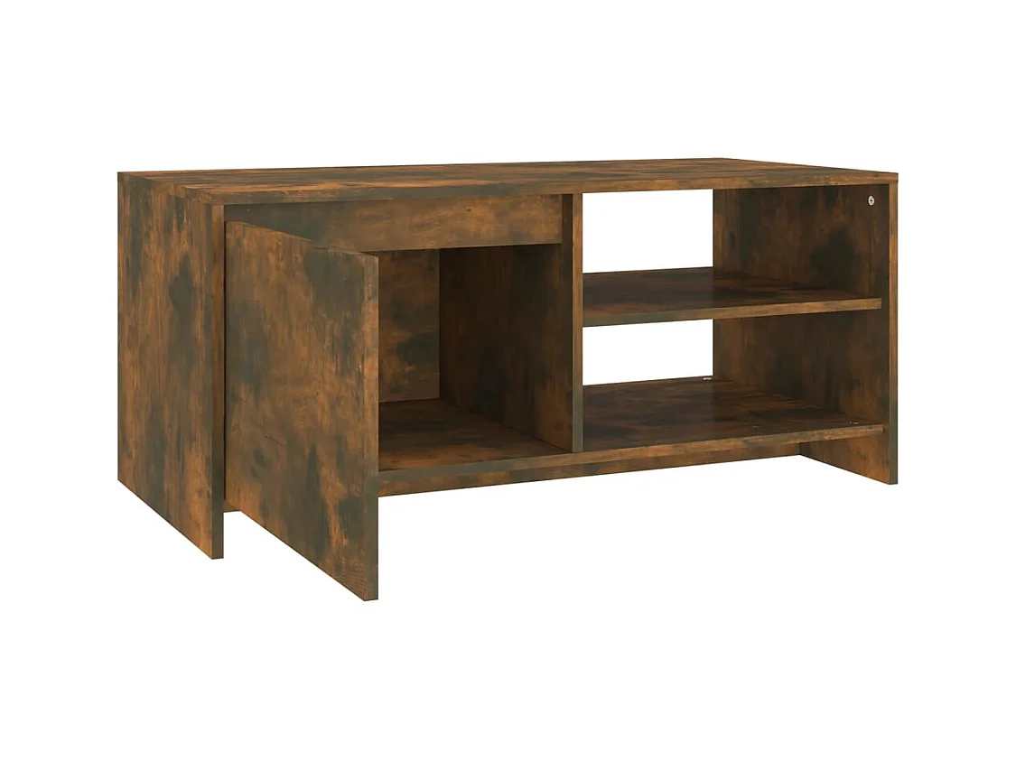 Table basse Chêne fumé 102x50x45 cm Bois d'ingénierie