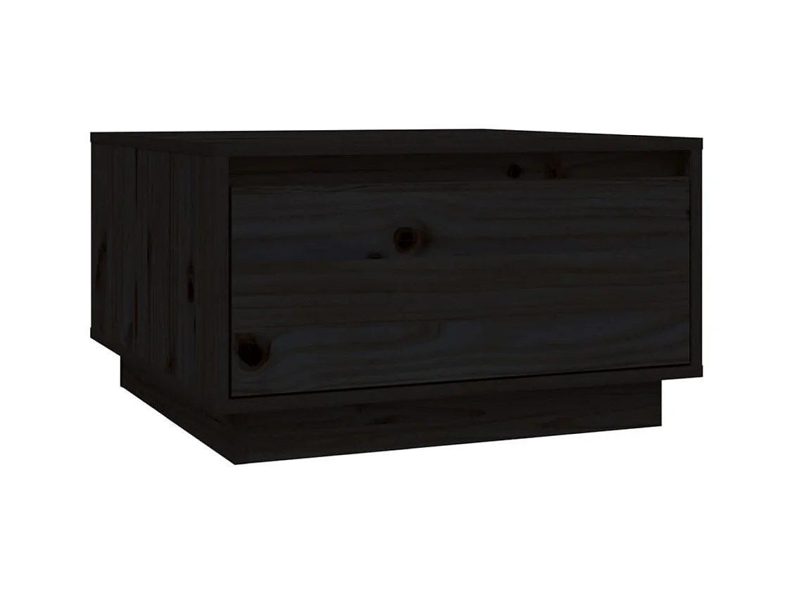 Table basse Noir 55x56x32 cm Bois massif de pin