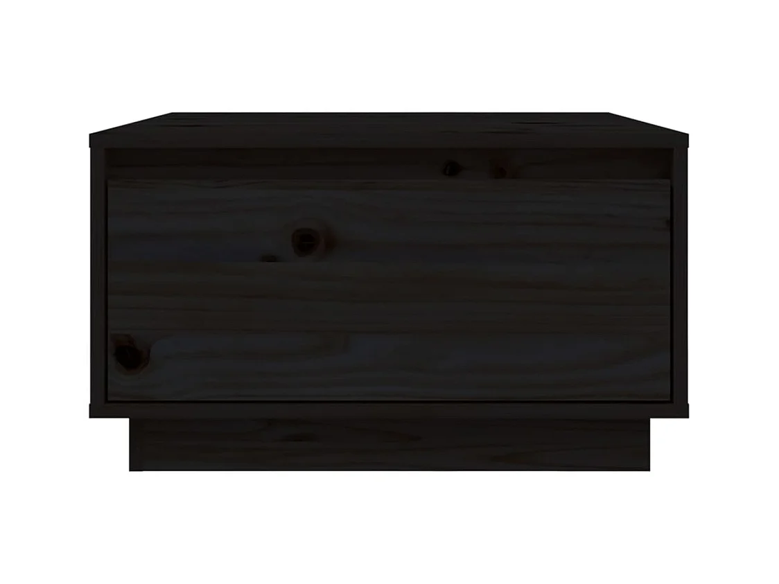Table basse Noir 55x56x32 cm Bois massif de pin