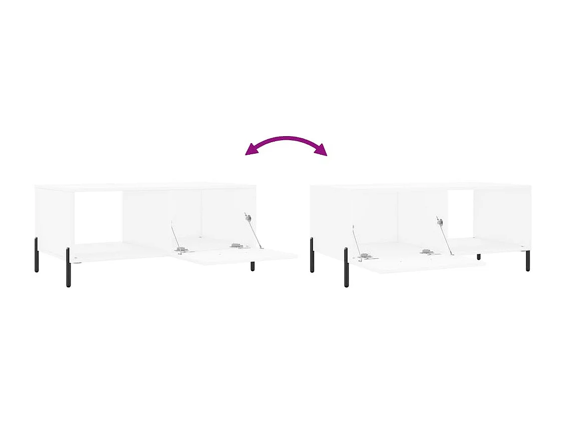 Tavolino bianco 90x50x40 cm in legno ingegnerizzato