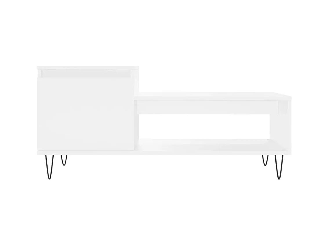 Table basse Blanc 100x50x45 cm Bois d'ingénierie