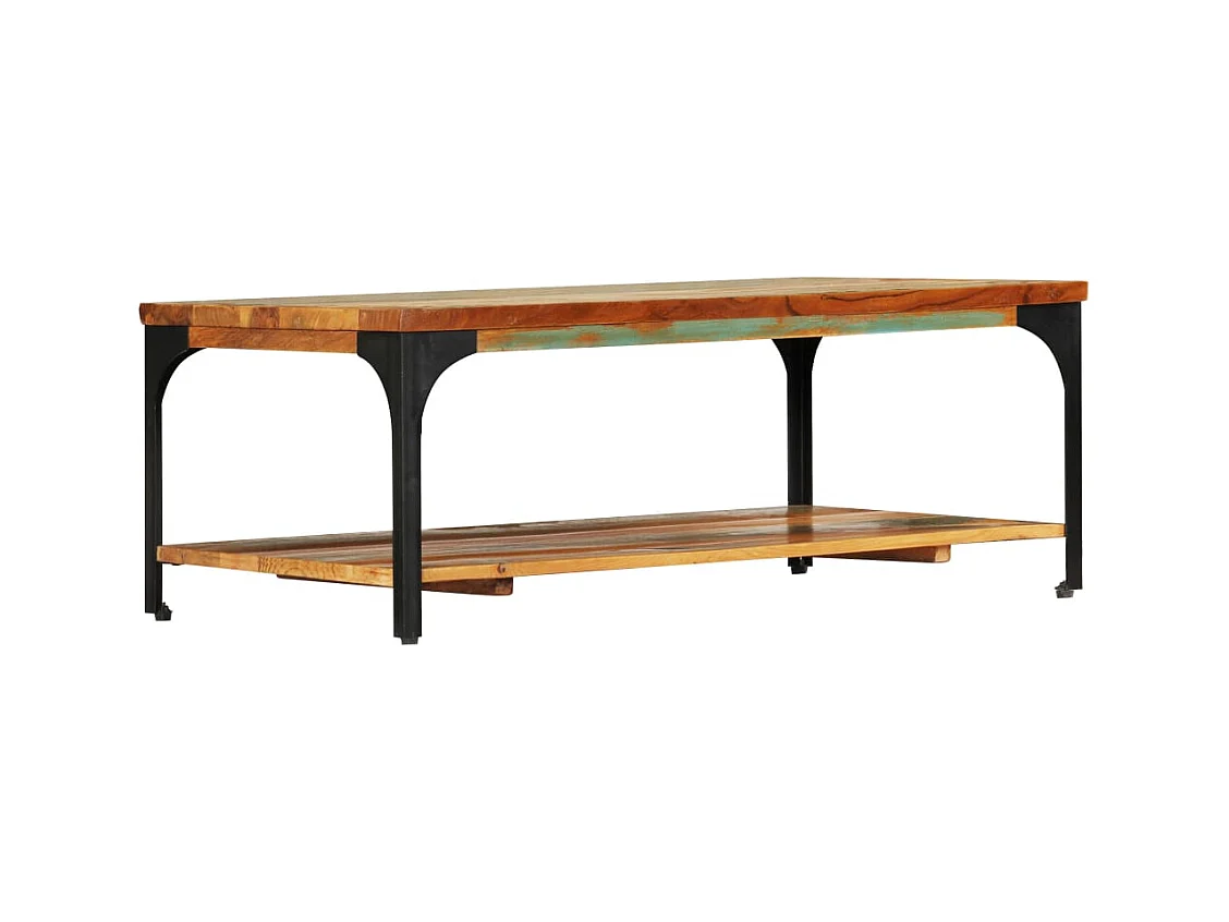 Table basse et étagère 100x60x35 cm Bois de récupération solide