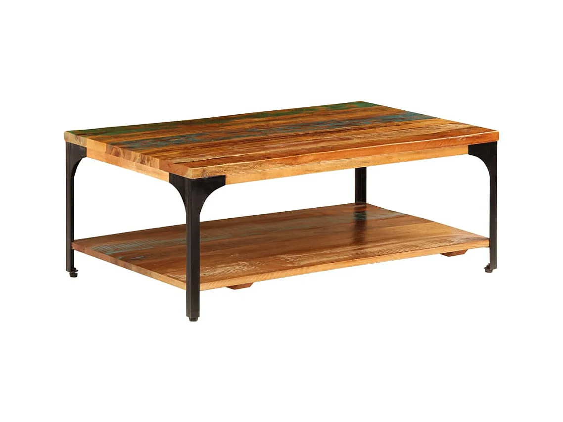 Table basse et étagère 100x60x35 cm Bois de récupération solide