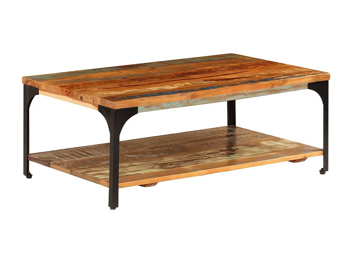Table basse et étagère 100x60x35 cm Bois de récupération solide