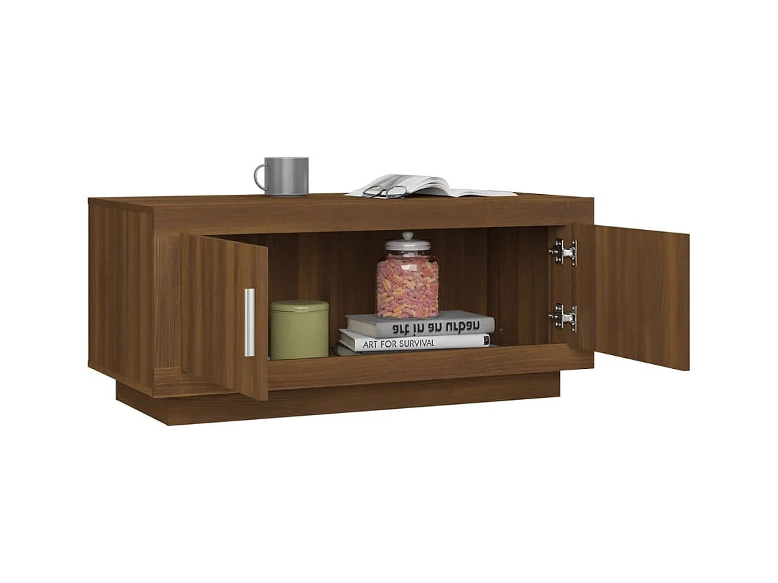 Table basse Chêne marron 102x50x45 cm Bois d'ingénierie