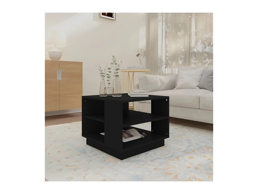 Table basse noir 55x55x43 cm bois d'ingénierie
