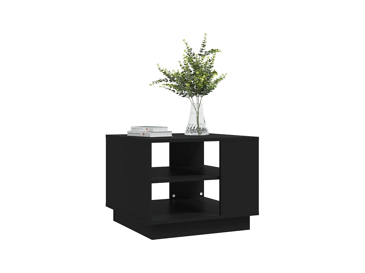 Table basse noir 55x55x43 cm bois d'ingénierie