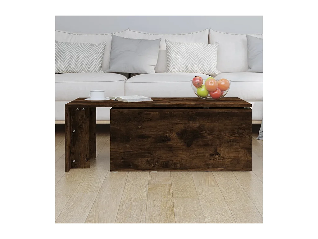 Table basse Chêne fumé 150x50x35 cm Bois d'ingénierie