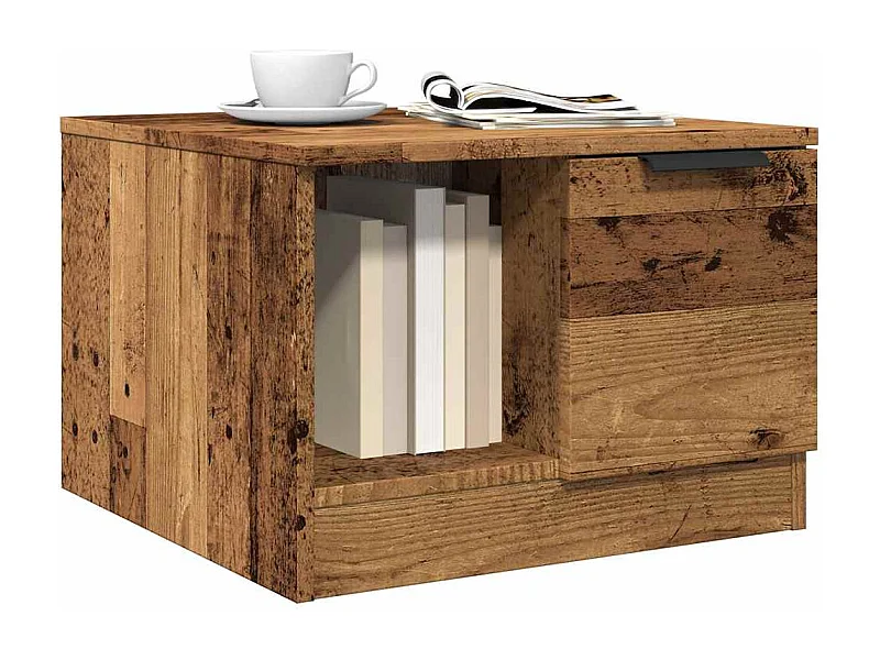 Mesa de centro madera vieja 50x50x36 cm madera de ingeniería