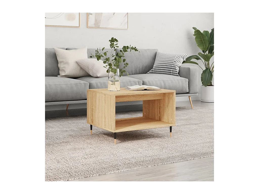 Table basse chêne sonoma 60x50x40 cm bois d'ingénierie