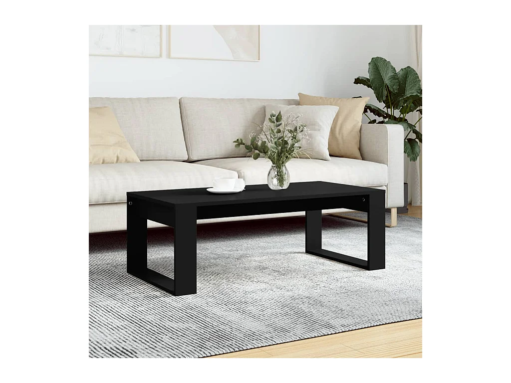 Table basse noir 102x50x35 cm bois d'ingénierie