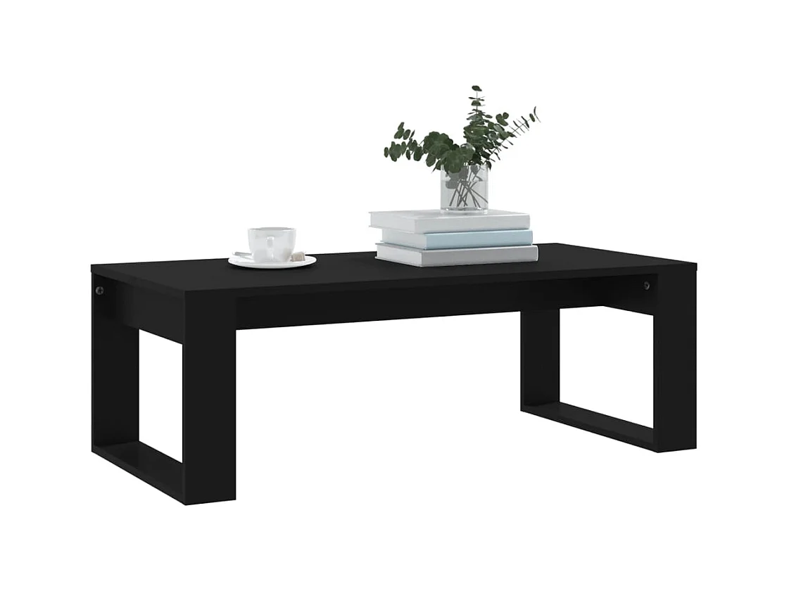 Table basse noir 102x50x35 cm bois d'ingénierie