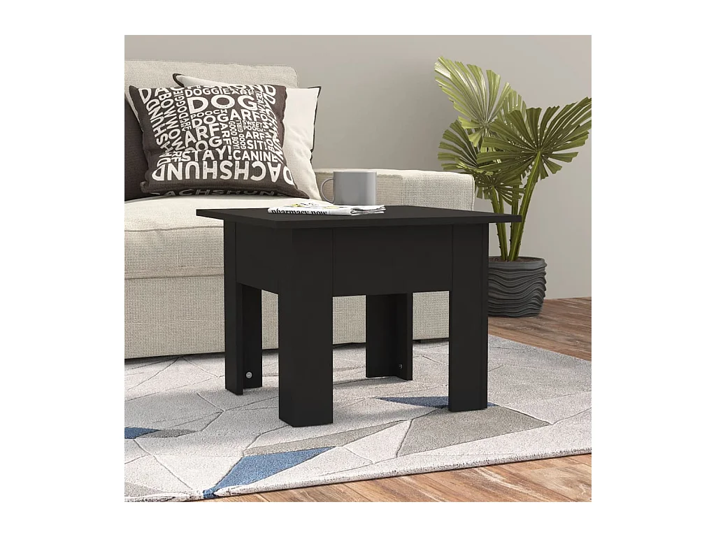 Table basse noir 55x55x42 cm bois d'ingénierie
