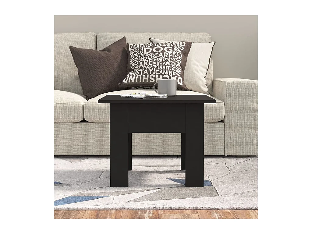 Table basse noir 55x55x42 cm bois d'ingénierie