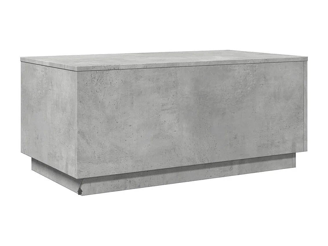 Mesa de centro con luces LED, gris hormigón, 90x50x40 cm