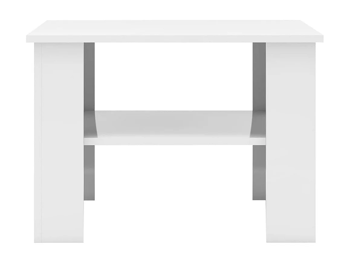 Table basse Blanc brillant 60x60x42 cm Bois d’ingénierie