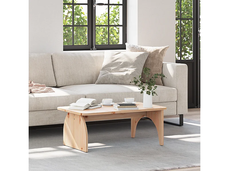 Table basse Naturel 80 x 50 x 31 cm Bois de pin massif