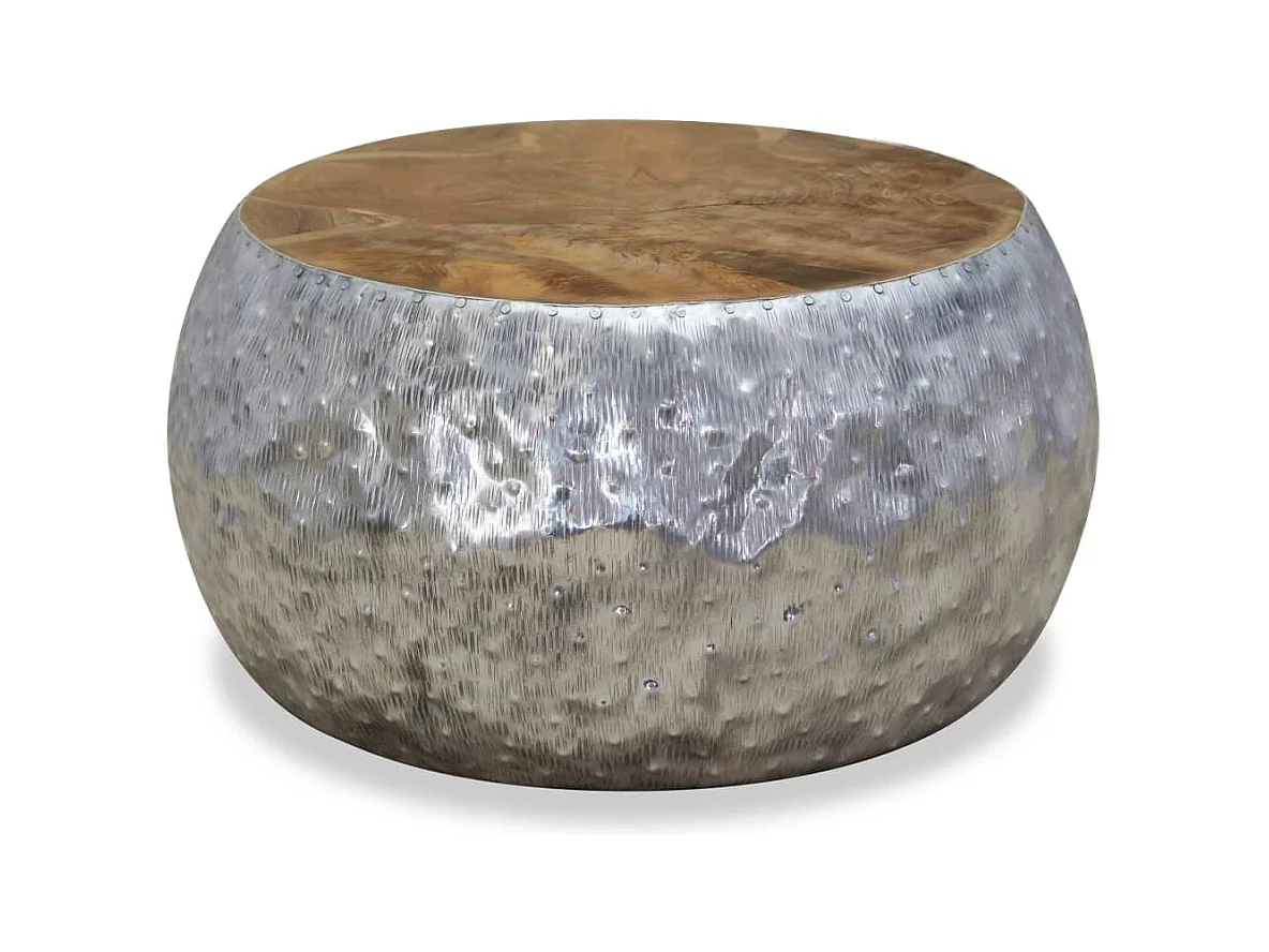 Table basse Aluminium Teck 60x60x30 cm