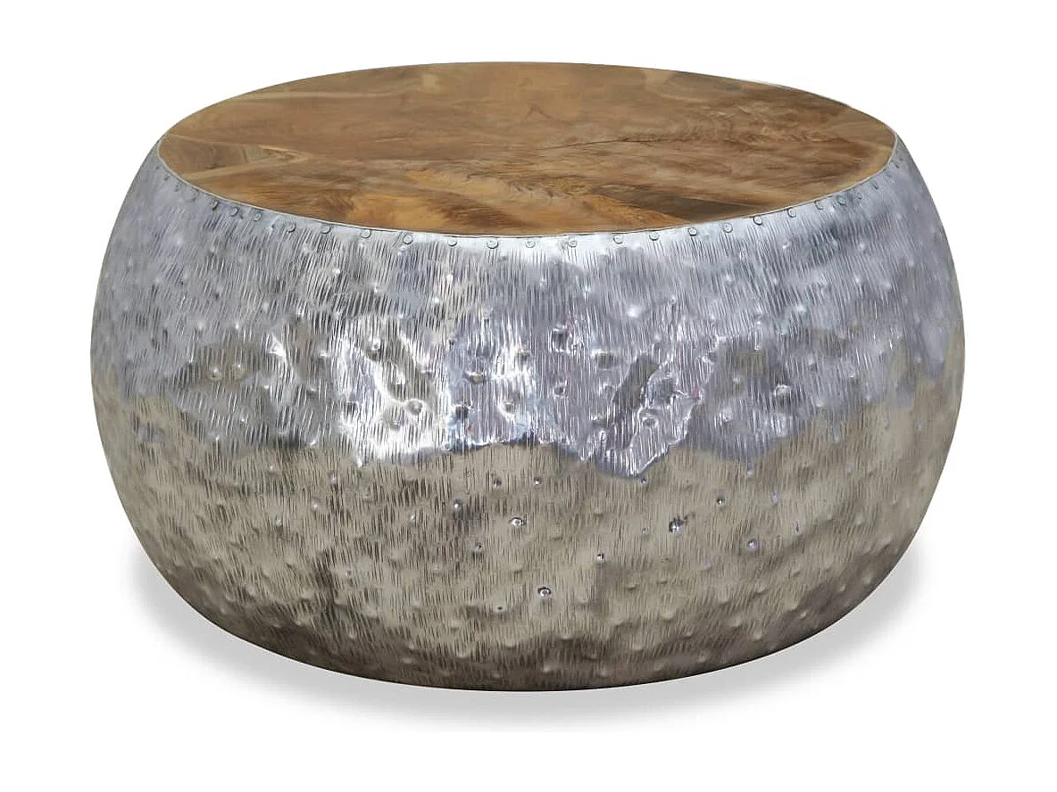 Table basse Aluminium Teck 60x60x30 cm