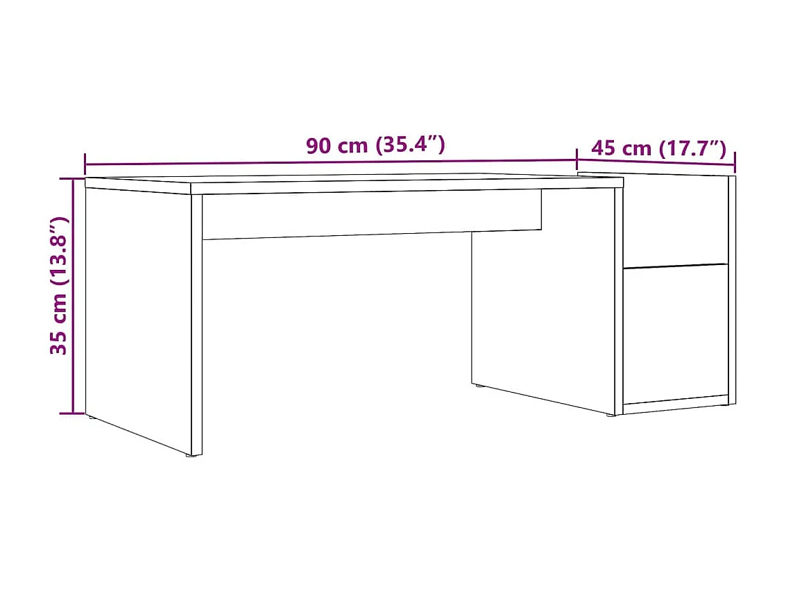 Table basse vieux bois 90x45x35 cm bois d'ingénierie