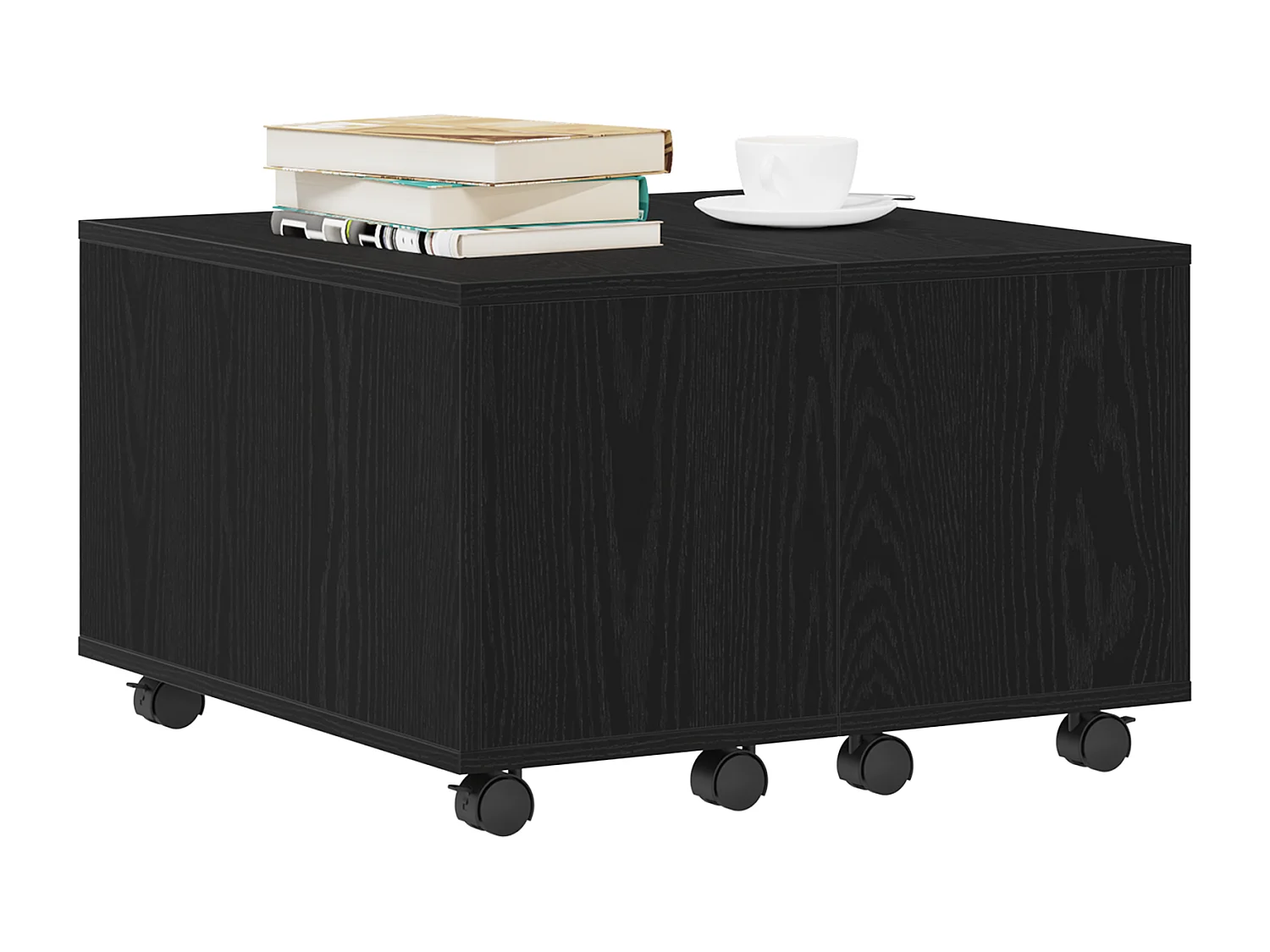 Table basse Chêne noir 60x60x38 cm en bois aggloméré