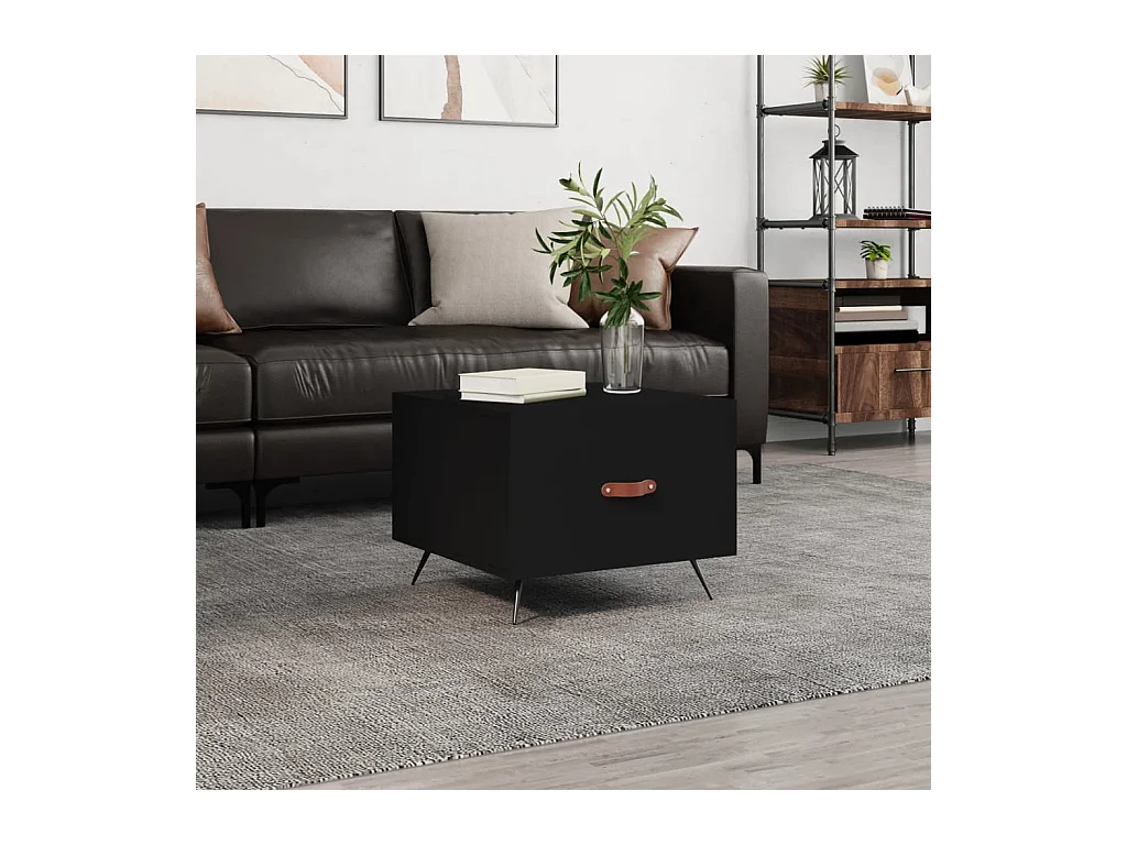 Table basse Noir 50x50x40 cm Bois d'ingénierie