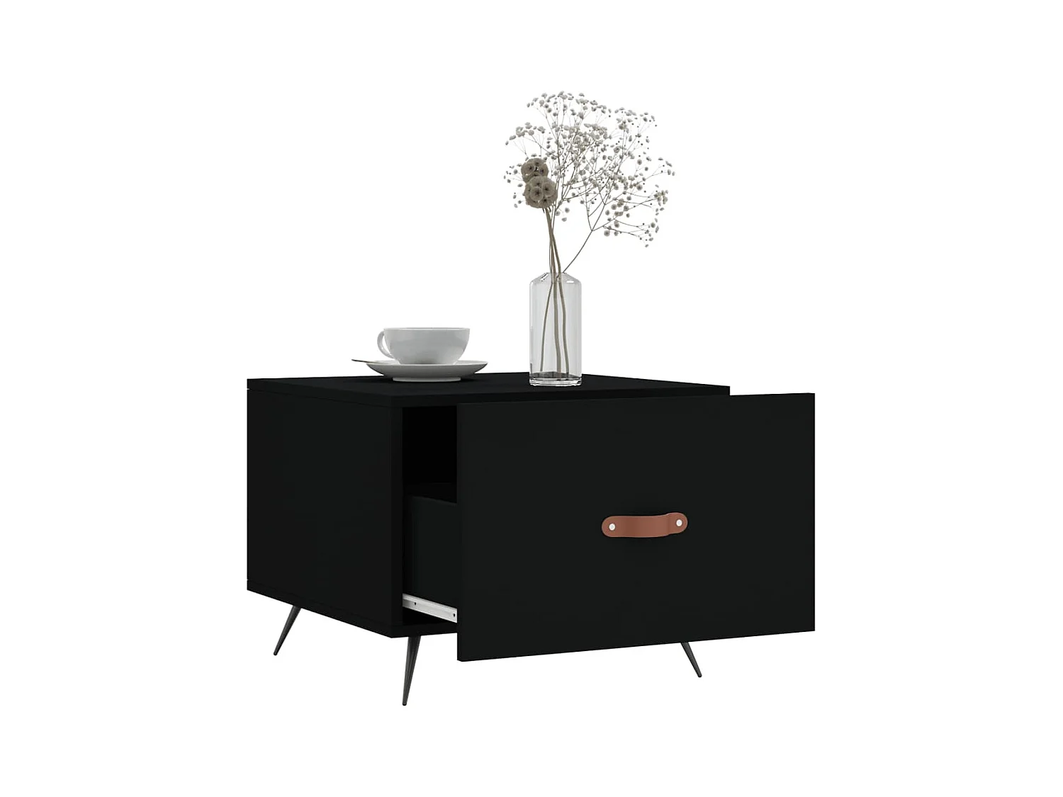 Table basse Noir 50x50x40 cm Bois d'ingénierie