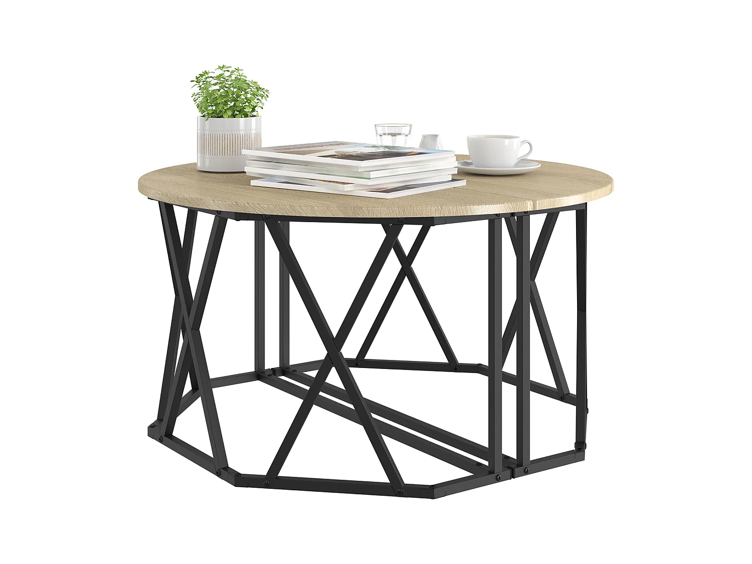 Mesa de centro de roble Sonoma 80x80x42 cm en aglomerado