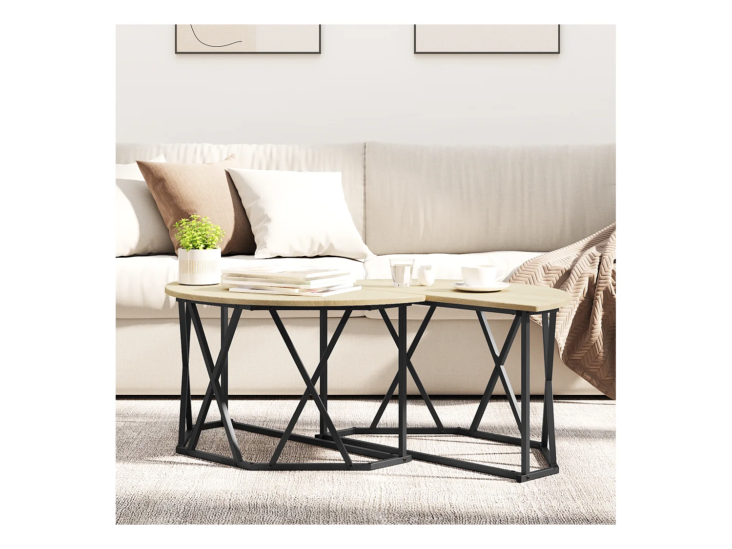 Mesa de centro de roble Sonoma 80x80x42 cm en aglomerado