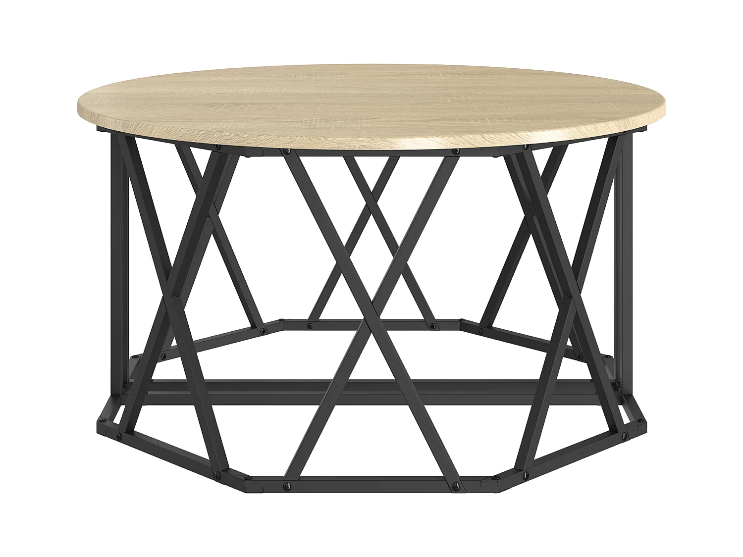 Mesa de centro de roble Sonoma 80x80x42 cm en aglomerado