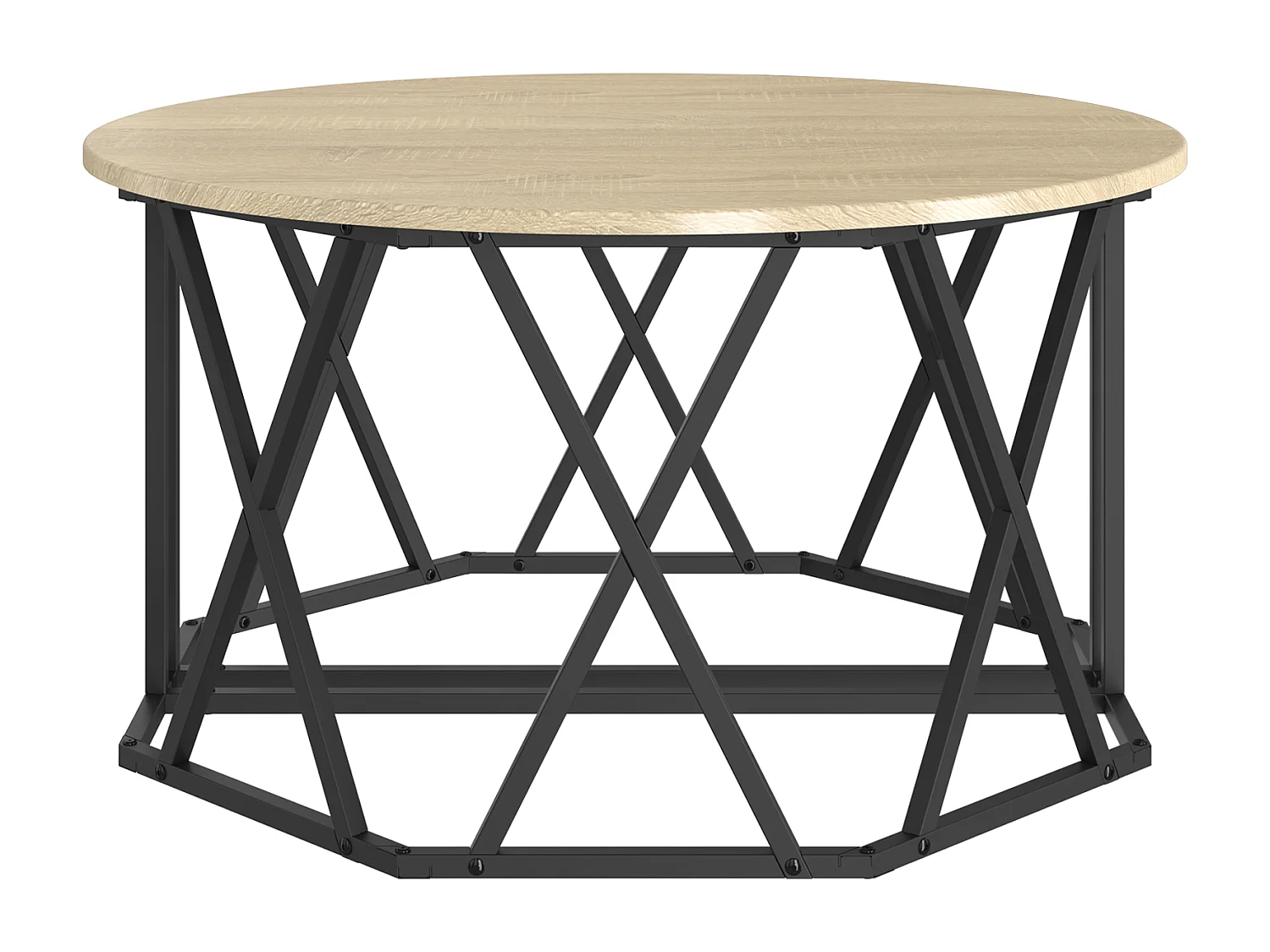 Mesa de centro de roble Sonoma 80x80x42 cm en aglomerado