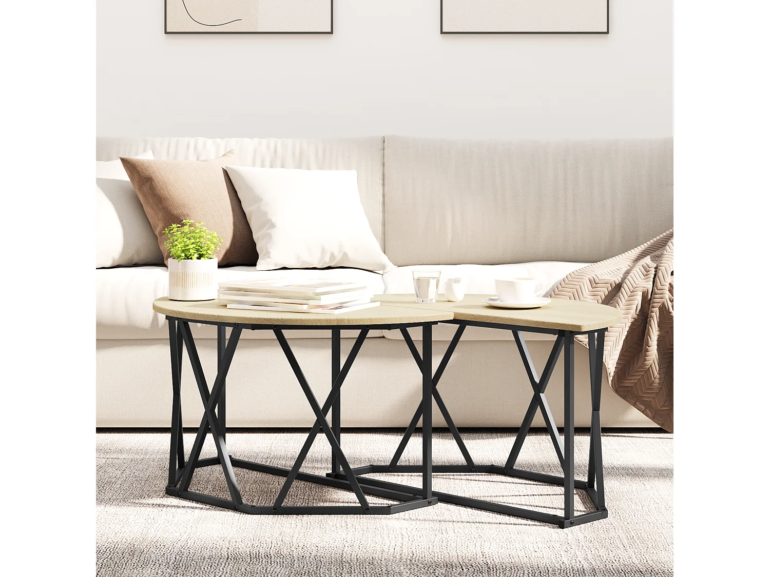 Tavolino da caffè in rovere Sonoma 80x80x42 cm in truciolare