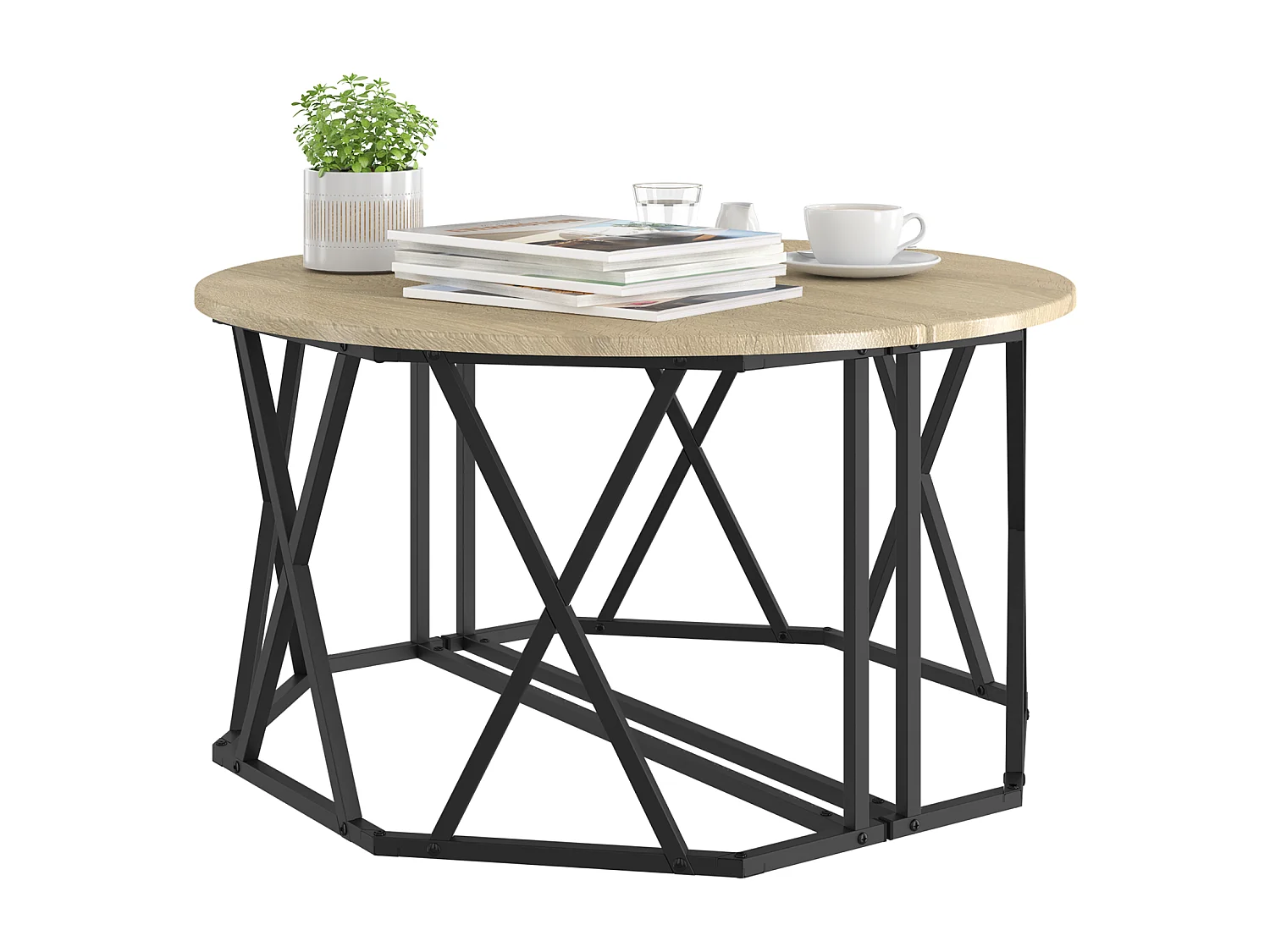 Table basse en chêne Sonoma 80x80x42 cm en bois aggloméré