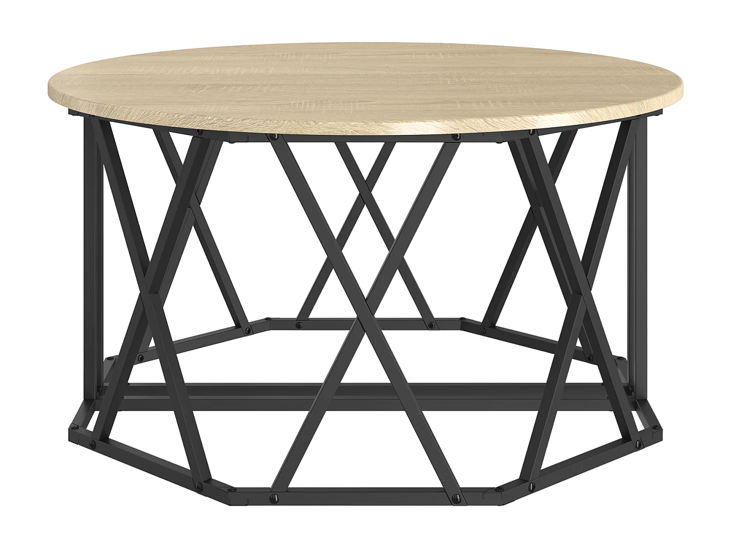 Table basse en chêne Sonoma 80x80x42 cm en bois aggloméré