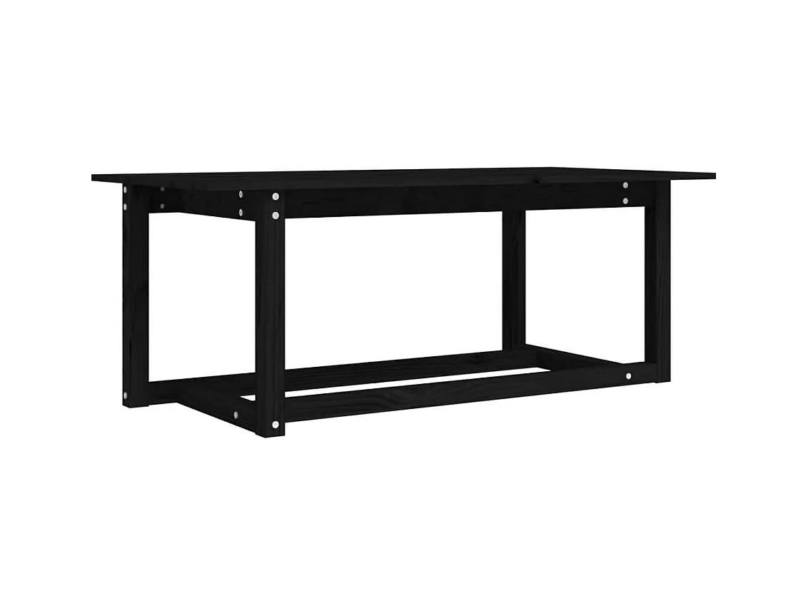 Table basse Noir 110x55x45 cm Bois massif de pin