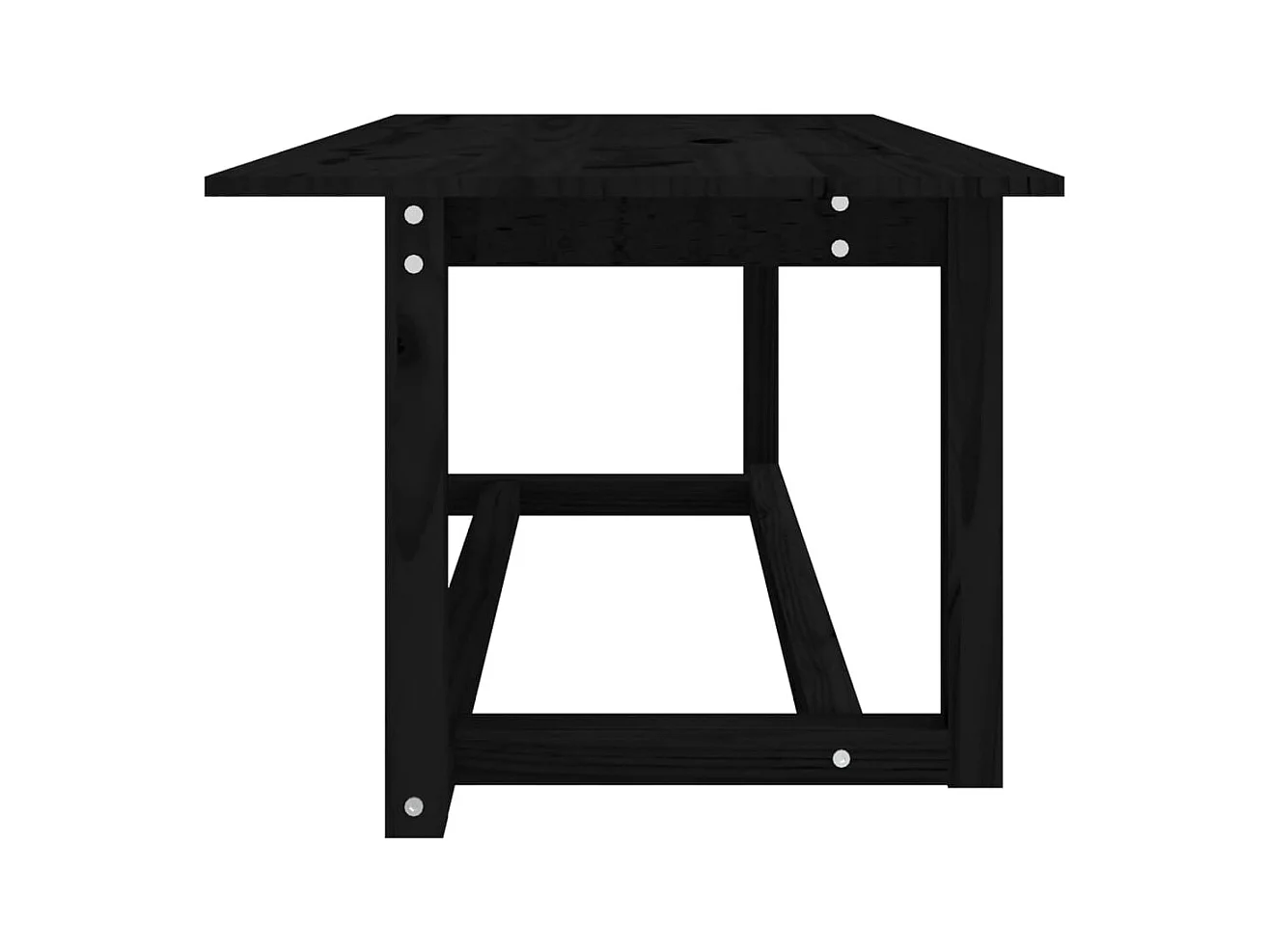 Table basse Noir 110x55x45 cm Bois massif de pin