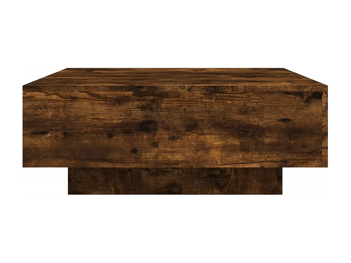 Tavolino da caffè in rovere affumicato 80x80x31 cm in legno ingegnerizzato