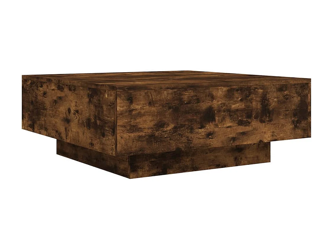 Tavolino da caffè in rovere affumicato 80x80x31 cm in legno ingegnerizzato