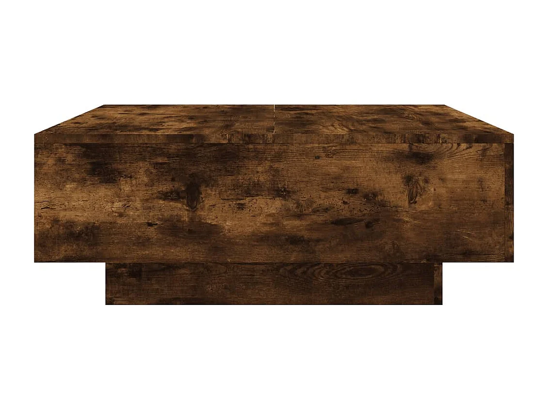 Table basse chêne fumé 80x80x31 cm bois d'ingénierie