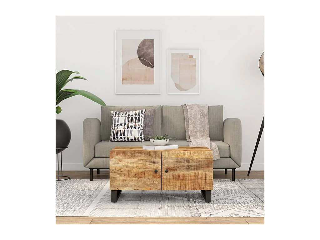 Table basse 80x50x40 cm Bois de manguier solide et d'ingénierie