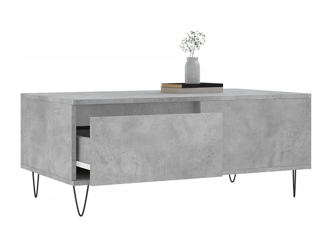 Table basse Gris béton 90x50x36,5 cm Bois d'ingénierie