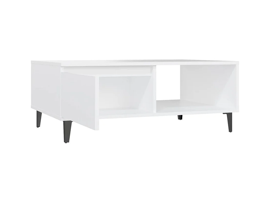 Table basse blanc 90x60x35 cm bois d'ingénierie