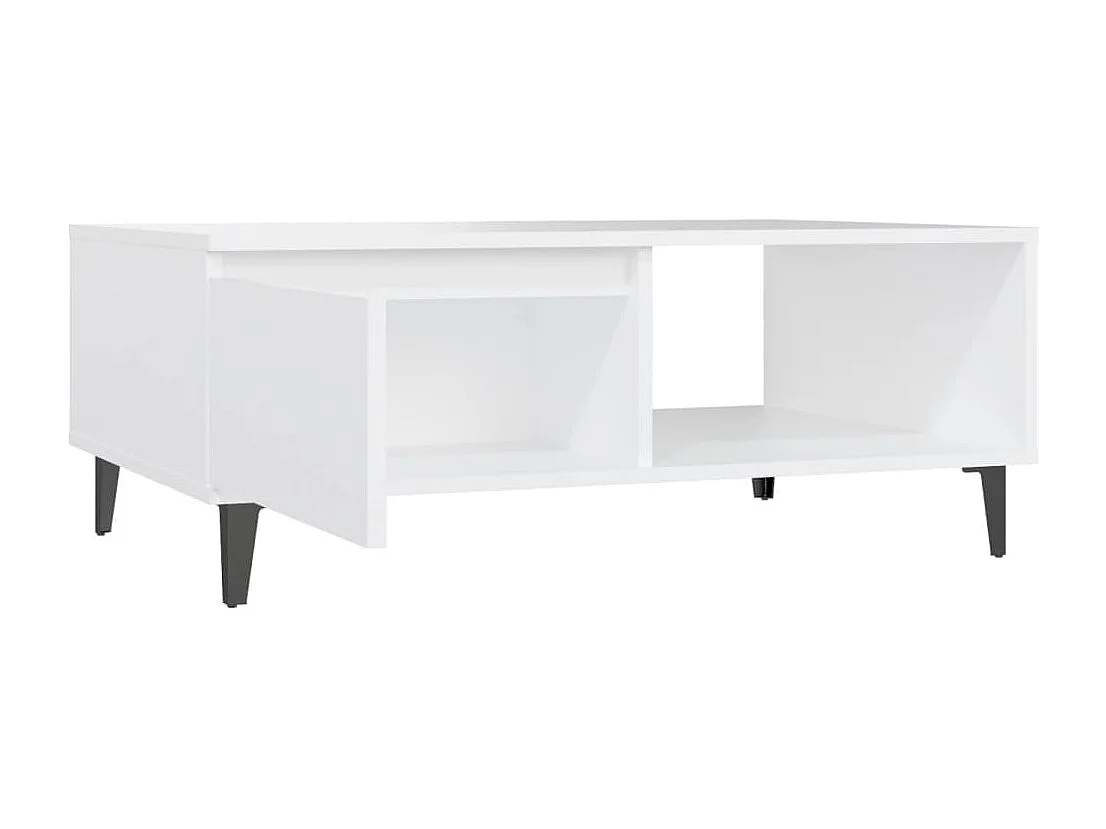 Table basse blanc 90x60x35 cm bois d'ingénierie