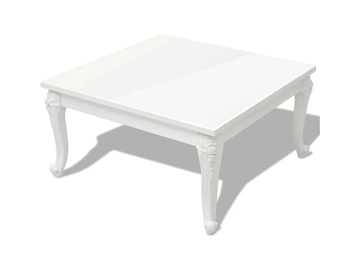 Table basse 80x80x42 cm Blanc brillant