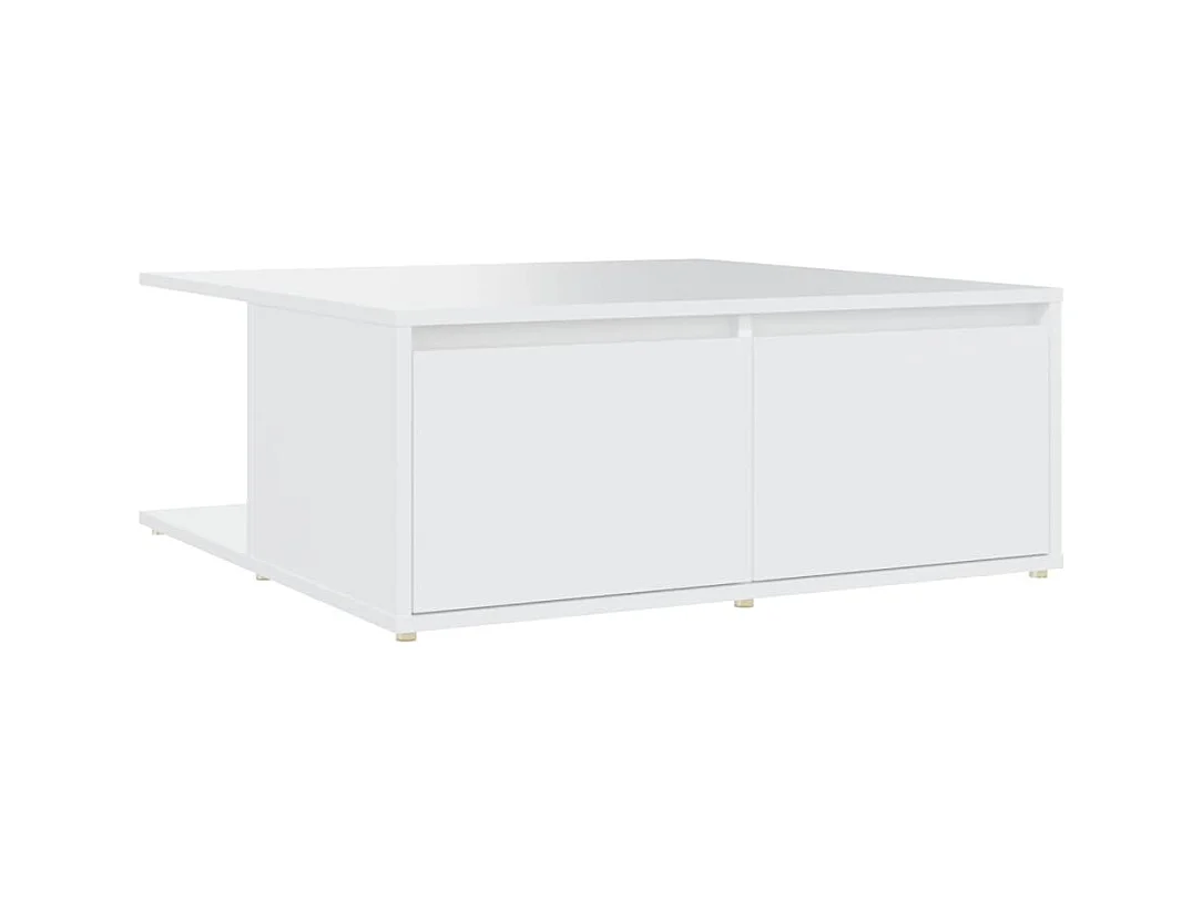 Table basse blanc 80x80x31 cm bois d'ingénierie